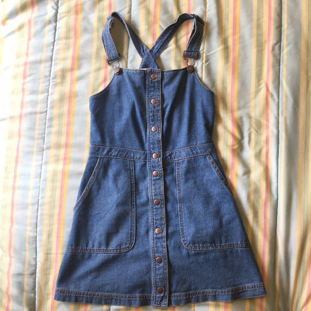 Pacsun Blue Denim Overall Dress